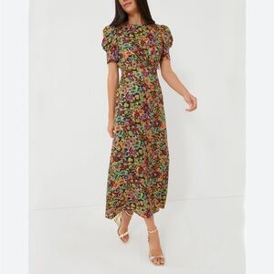 SALONI Floral Multicolor Midi Dress